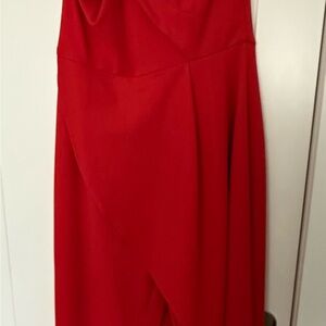Elegant Red Strapless Dress